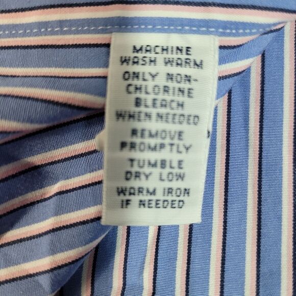 Vtg 90's Polo Ralph Lauren Mens Button Down Shirt Classi Fit Size M Blue Striped - Picture 6 of 9